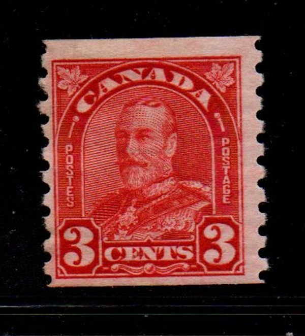 Canada Sc  183 1931 3 c deep red G V Arch issue coil stamp mint