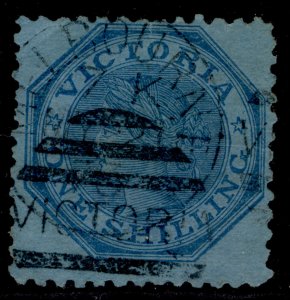 AUSTRALIA - Victoria QV SG113d, 1s dul blue/blue (Perf 12), FINE USED.