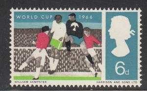 Great Britain 1966 MNH Scott #459 6p Players and crowd World Cup Soccer