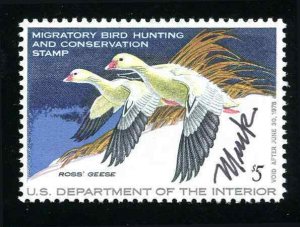 US Duck Stamp  Sc# RW44 Ross Geese Mint Never Hinged  MNH  Artist Signed