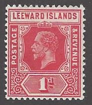 Leeward Islands # 48 die I, mint single, King George V, issued 1912