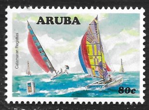 Aruba #309 80c Catamarans Racing Near Bouy ~ MNH