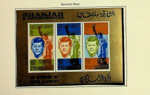 SHARJAH Sc C27a NH SOUVENIR SHEET OF 1964 - PRESIDENT J.F. KENNEDY - Sc$11