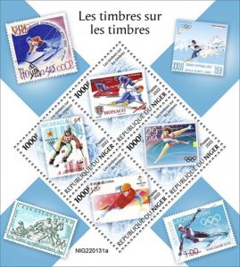 Niger - 2022 Stamps on Stamps, Winter Sports - 4 Stamp Sheet - NIG220131a