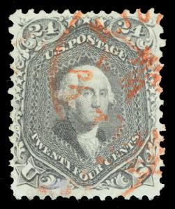 Scott 78 1862 24c Washington lssue Used VF with Red Cancel Cat $375