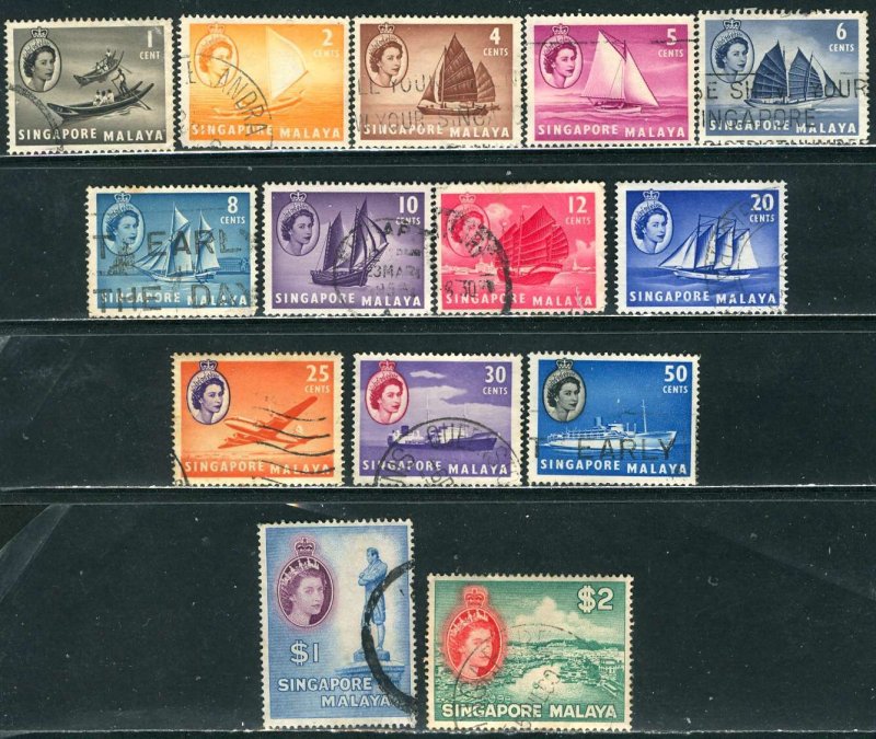 Singapore; 1955: Sc. # 28-41: O/Used Short Set