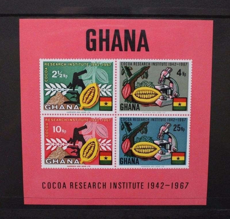  GHANA 1968 Cocoa Research. SOUVENIR SHEET. Mint Never Hinged. SGMS505.