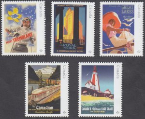 Canada  - #3333a-e Vintage Travel Posters Set of Five (Ex. Souvenir Sheet) - MNH