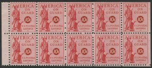 MALACK PS11b VF/XF OG NH, pane of 10 with trimmed ed..MORE.. w8917