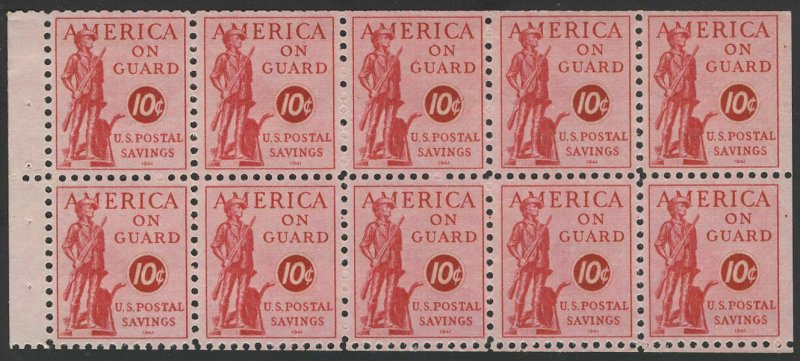 MALACK PS11b VF/XF OG NH, pane of 10 with trimmed ed..MORE.. w8917