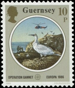 Great Britain - Guernsey 1986 Sc 331-333 Bird Gannet Elm Orchid