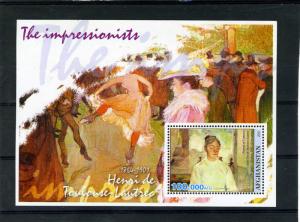 Afghanistan 2001 TOULOUSE LAUTREC Paintings s/s Perforated Mint (NH)