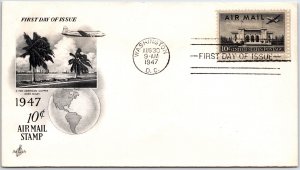 U.S. FIRST DAY COVER 10c REDUCED FOREIGN AIR MAIL RATE ART CRAFT CACHET 1947