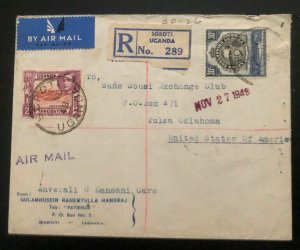 1948 Soroti Uganda KUT Commercial Airmail Cover To Tulsa OK USA