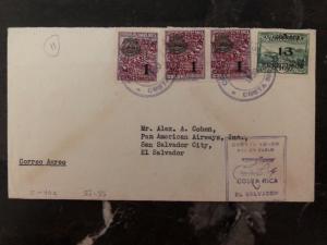 1930 Costa Rica First Flight airmail cover FFC to PAA El Salvador