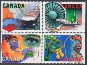 Canada - #1598i High Technology Industries - Se-Tenant Block of Four - MNH