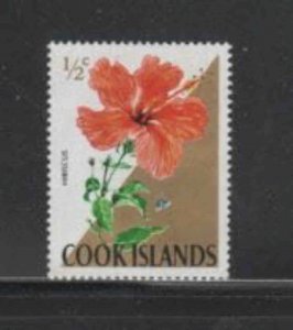 COOK ISLANDS #199 1967 1/2c QEII & FLOWERS MINT VF LH O.G