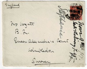 Nyasaland Protectorate 1913 Zomba cancel on cover to England