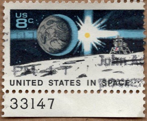 Scott 1434 Moon Landing - Used Single With Plate Number