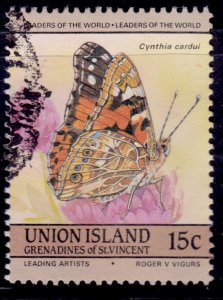 St. Vincent & Grenadines, Union Island,1985, Fauna, Butterflies, 15c, used*