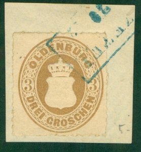 OLDENBURG-GERMANY 20 USED ON PIECE (RL) 3860 CV $52.50 BIN $25.00