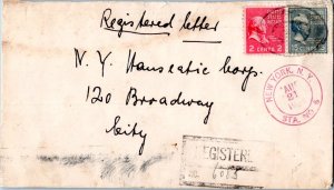 United States New York New York Sta. No. 6 1939 red double ring  DPO  2c Adam...