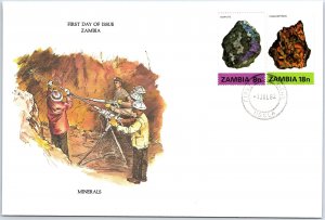 ILLUSTRATED FIRST DAY COVER  MINERALS OF ZAMBIA 1982