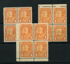 ?#162 block of 4 George V Arch 1c, VF MNH Cat $16 PICK ANY ONE ONLY Canada mint