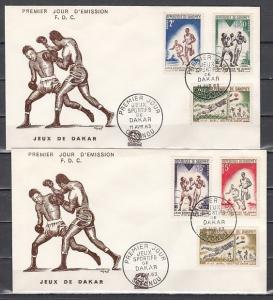 Dahomey, Scott cat. 172-177. Friendship Games issue. 2 First day covers. ^