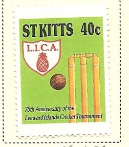 St Kitts 1988 cricket stamp MH S.C. 230