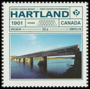 Canada 3180a Bridges Hartland single (from souvenir sheet) MNH 2019 