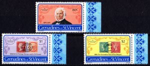 St.Vincent Grenadines 1979 Sc#173/175 STAMPS ON STAMPS/R.HILL Set (3) MNH