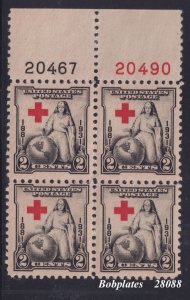 BOBPLATES US #702 Red Cross Top Left Plate Block 20467 20490 MNH