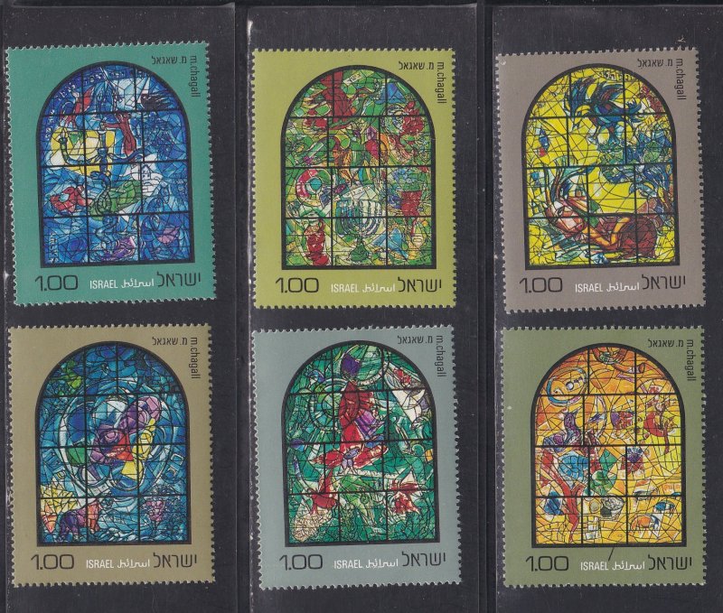 Israel # 509-520, Chagall Stained Glass Windows, NH Set, 1/2 Cat.