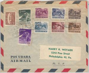 56633  - FAUNA Animals  -  INDONESIA -  POSTAL HISTORY: STAMPS on COVER 1956