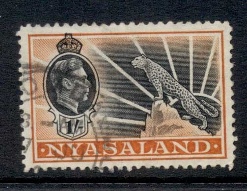 Nyasaland 1938-44 KGVI & Leopard 1/- FU