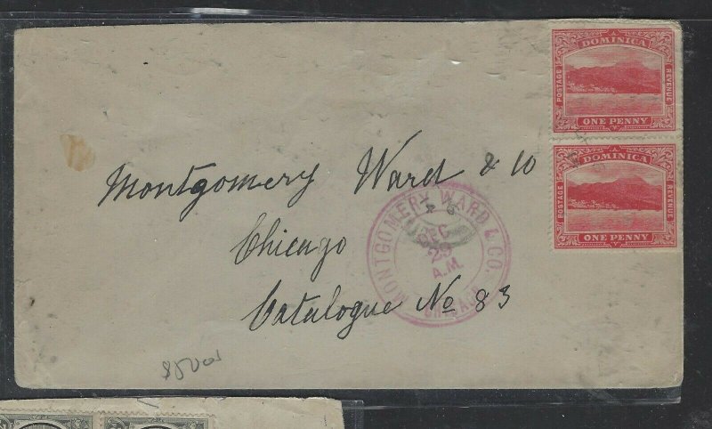 DOMINICA COVER (P2304B) SEA VIEW 1D PR+ KE1/4D LEEWARD IS PR ON COVER TO USA