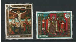 French Andorra 1975 Europa set of 2 fine  used