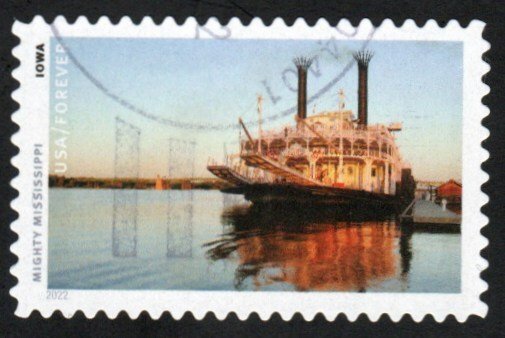 SC# 5698c - (58c) - Mighty Mississippi: Iowa - 3 of 10 USED Single Off Paper