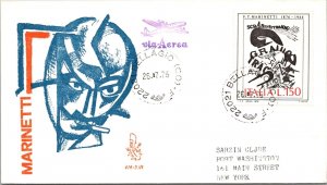 Italy 1976 FDC - Marinetti / Airmail - Bellagio - J8674