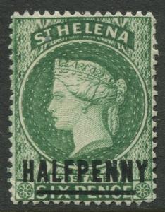 St.Helena - Scott 33 - QV Overprint -1884 - MH - Single 1/2p on a 6p Stamp