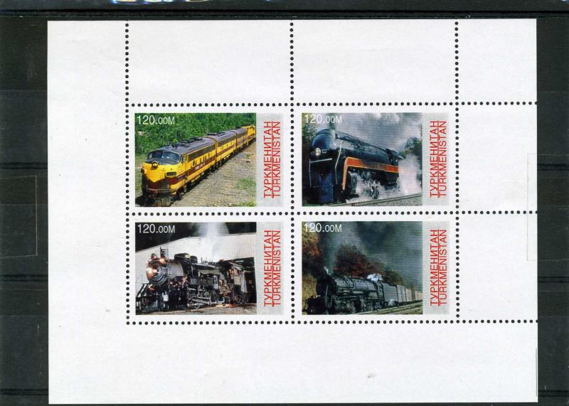 Turkmenistan 2000 TRAINS & LOCOMOTIVES Sheet Perforated Mint (NH)