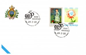 San Marino, Worldwide First Day Cover, Flowers, Art