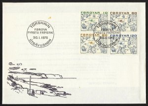 wc065 wc066 Faroe Islands 1975 Maps set of 7 on 2 FDC first day covers