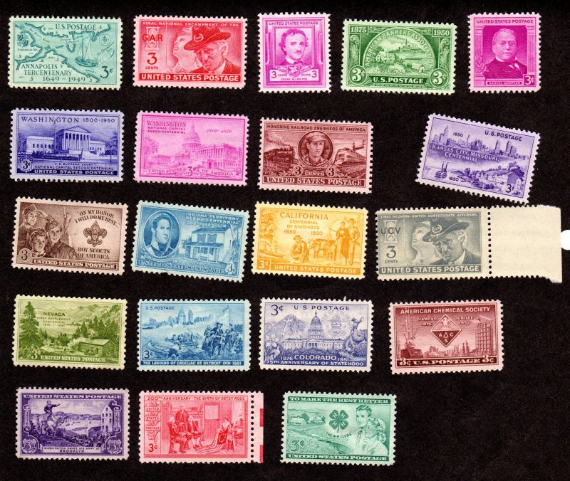 USA.  Scott # 984-1005, MH / MNH, Cat = $ 5.00, Lot 220355 -06