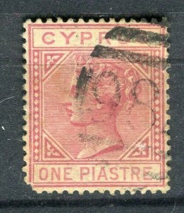 CYPRUS; 1880s early classic QV Crown CA issue used 1Pi. value,