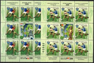 Yugoslavia 2000 Football Soccer EURO Belgium Holland 2 sheets MNH
