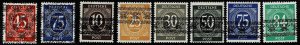 Germany 1948, Scott#586; 588-9, 596, 591-2, 598, 593   MNH,