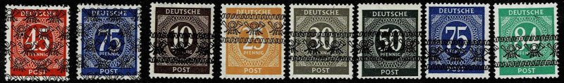 Germany 1948, Scott#586; 588-9, 596, 591-2, 598, 593   MNH,