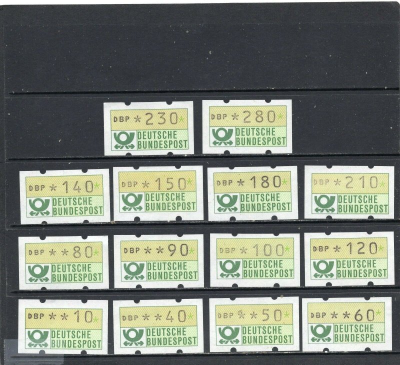 GERMANY 1981 YEAR VENDING MACHINE STAMPS SET OF 14 STAMPS MNH